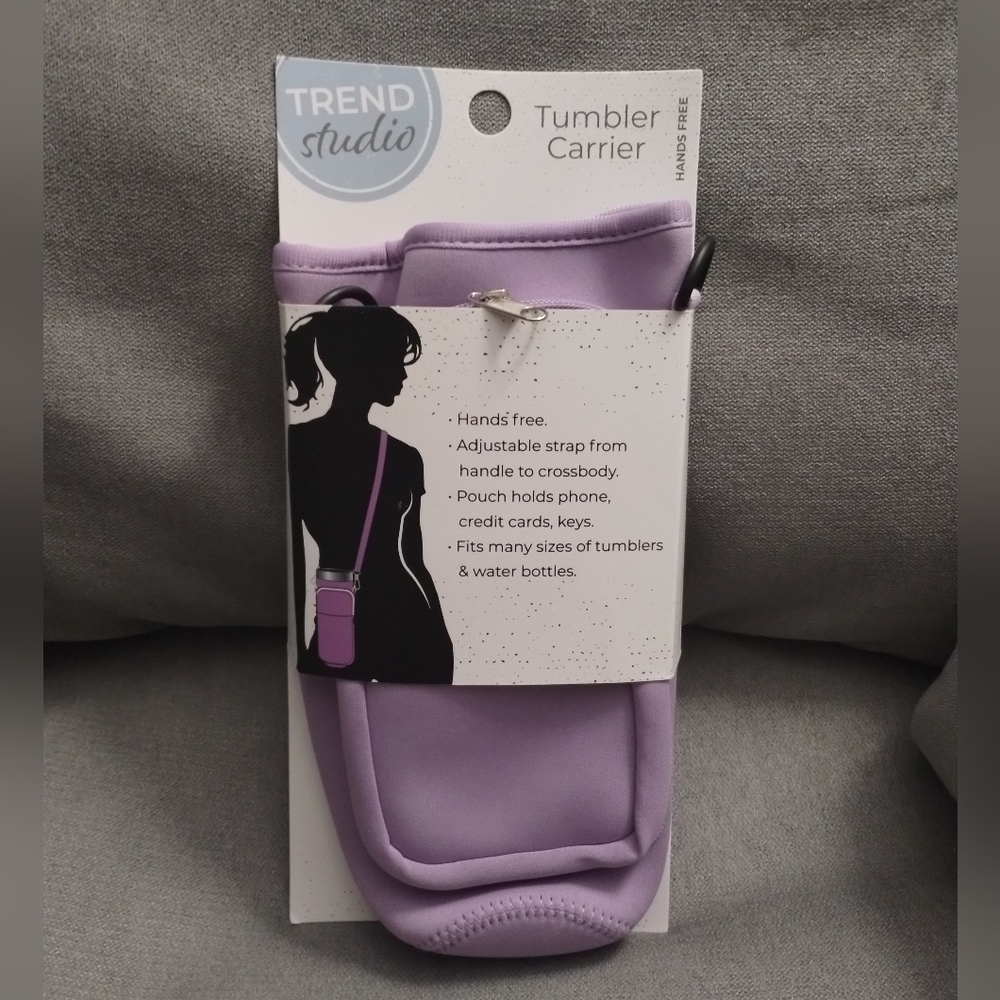 Purple Stanley Tumbler Carrier with Adjustable Strap